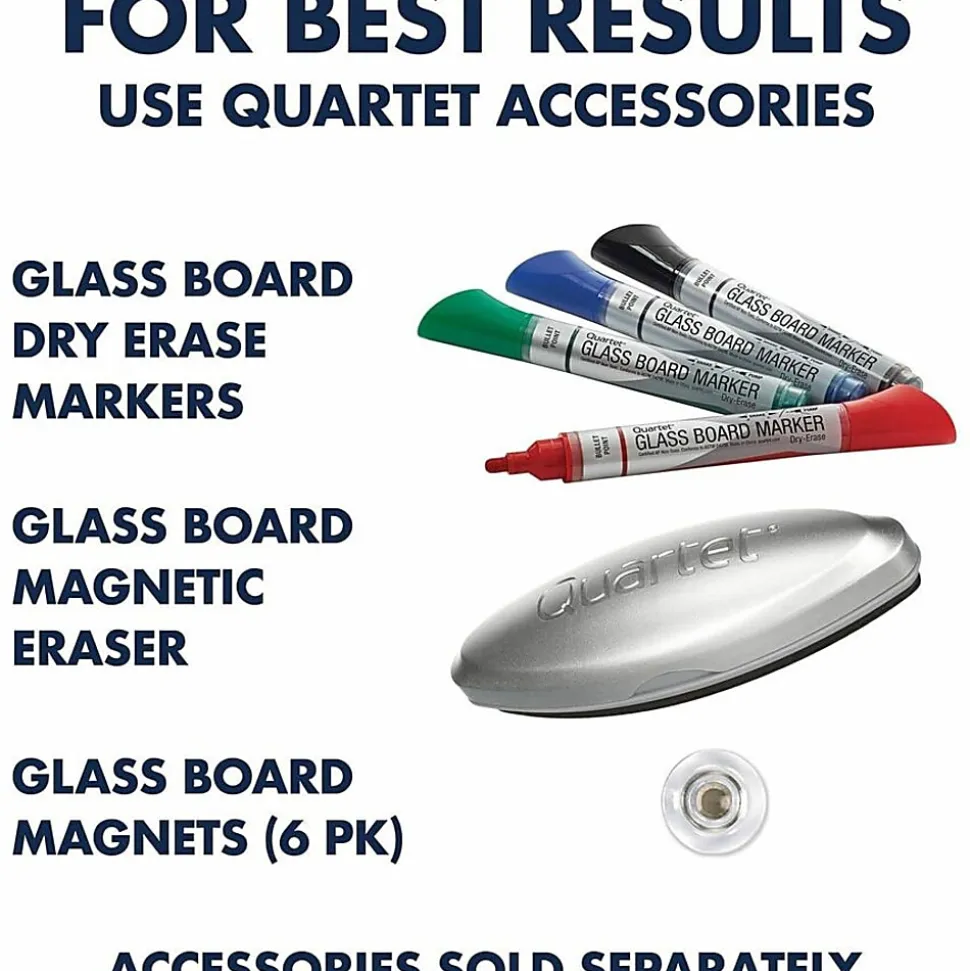 Quartet® Infinity™ Glass Magnetic Unframed Monthly Calendar Whiteboard, 36" x 48", White