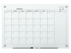 Quartet® Infinity™ Glass Magnetic Unframed Monthly Calendar Whiteboard, 24