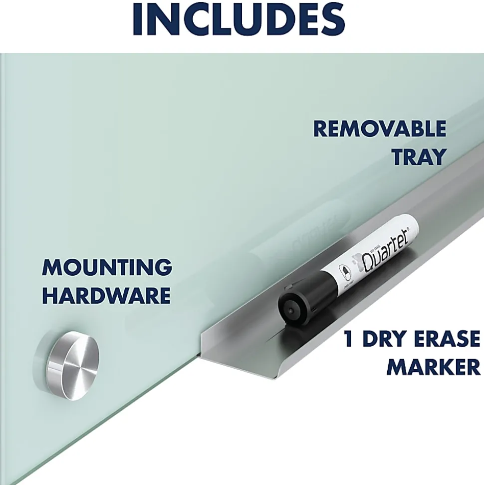 Quartet Infinity® Glass Unframed Non-Magnetic Dry-Erase Whiteboard, 96" x 48", Frosted White