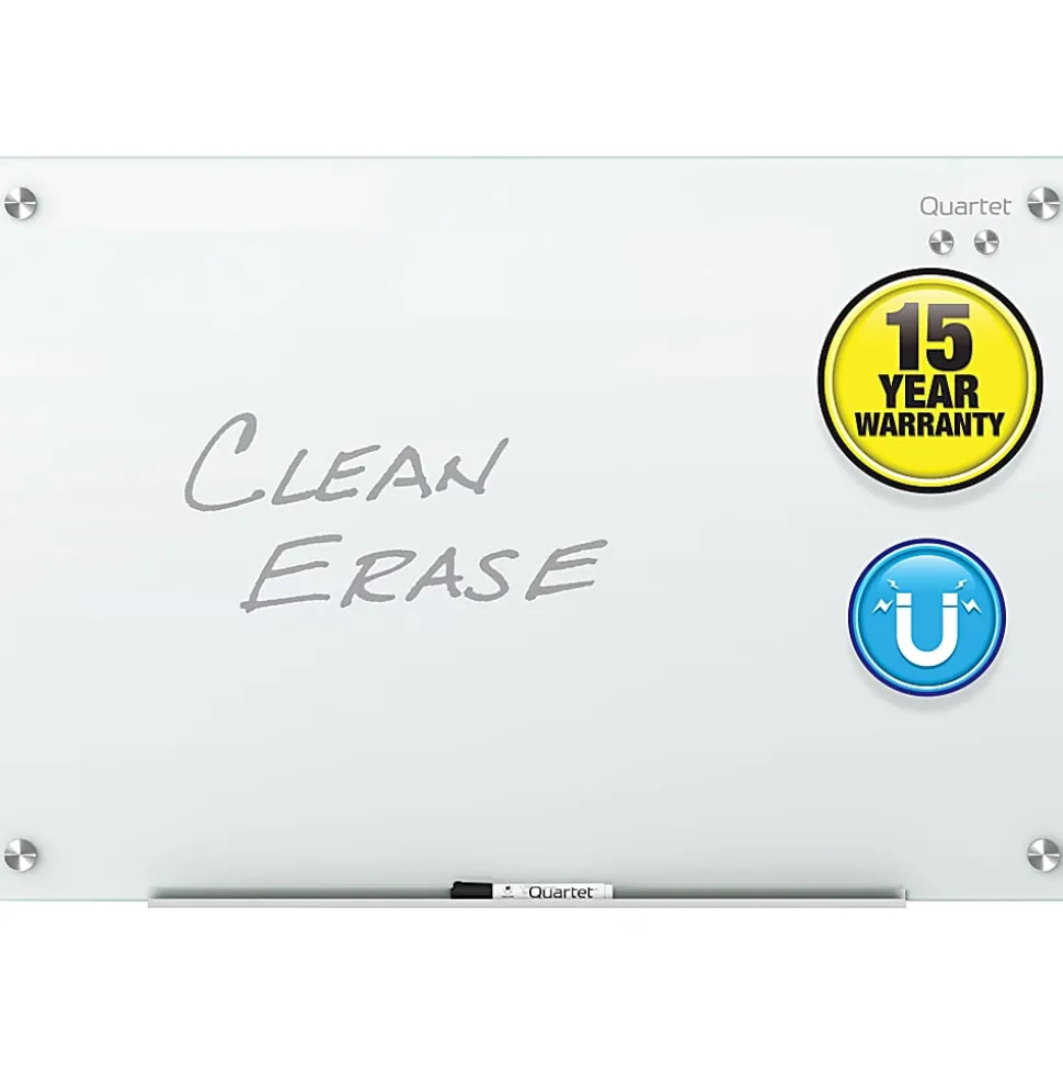 Quartet Infinity® Magnetic Glass Unframed Dry-Erase Whiteboard, 96" x 48", White