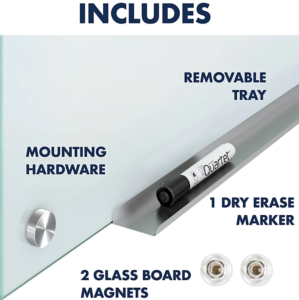Quartet Infinity® Magnetic Glass Unframed Dry-Erase Whiteboard, 36" x 24", White