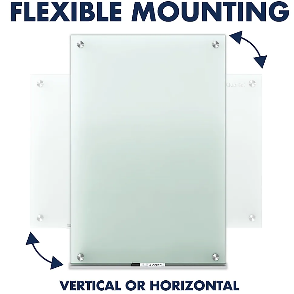 Quartet Infinity® Tempered Glass Unframed Non-Magnetic Dry-Erase Whiteboard, 72" x 48", Frosted