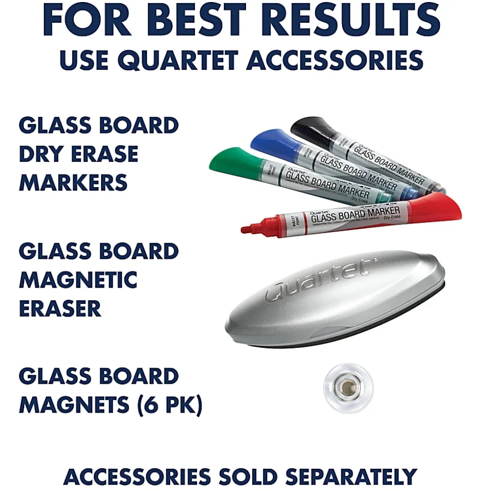 Quartet Infinity® Tempered Glass Unframed Non-Magnetic Dry-Erase Whiteboard, 72" x 48", Frosted