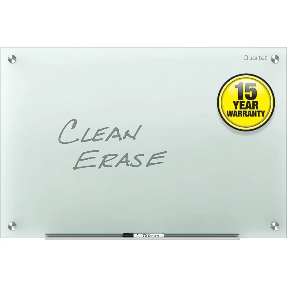 Quartet Infinity® Tempered Glass Unframed Non-Magnetic Dry-Erase Whiteboard, 72" x 48", Frosted