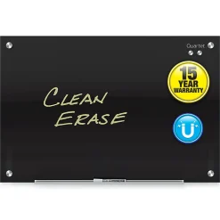 Quartet Infinity® Tempered Glass Unframed Non-Magnetic Dry-Erase Whiteboard Magnetic Glass Marker Unframed Whiteboard, 36" x 48", Black