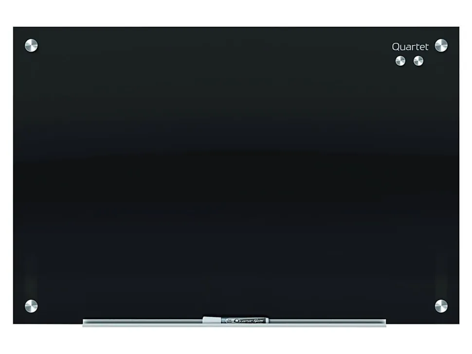 Quartet Infinity® Tempered Glass Unframed Non-Magnetic Dry-Erase Whiteboard Magnetic Glass Marker Unframed Whiteboard, 36" x 48", Black