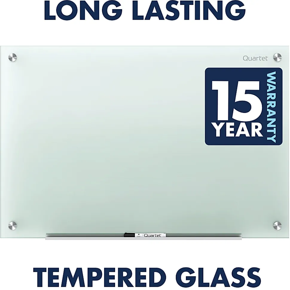 Quartet Infinity® Tempered Glass Unframed Non-Magnetic Dry-Erase Whiteboard, 48" x 36", Frosted