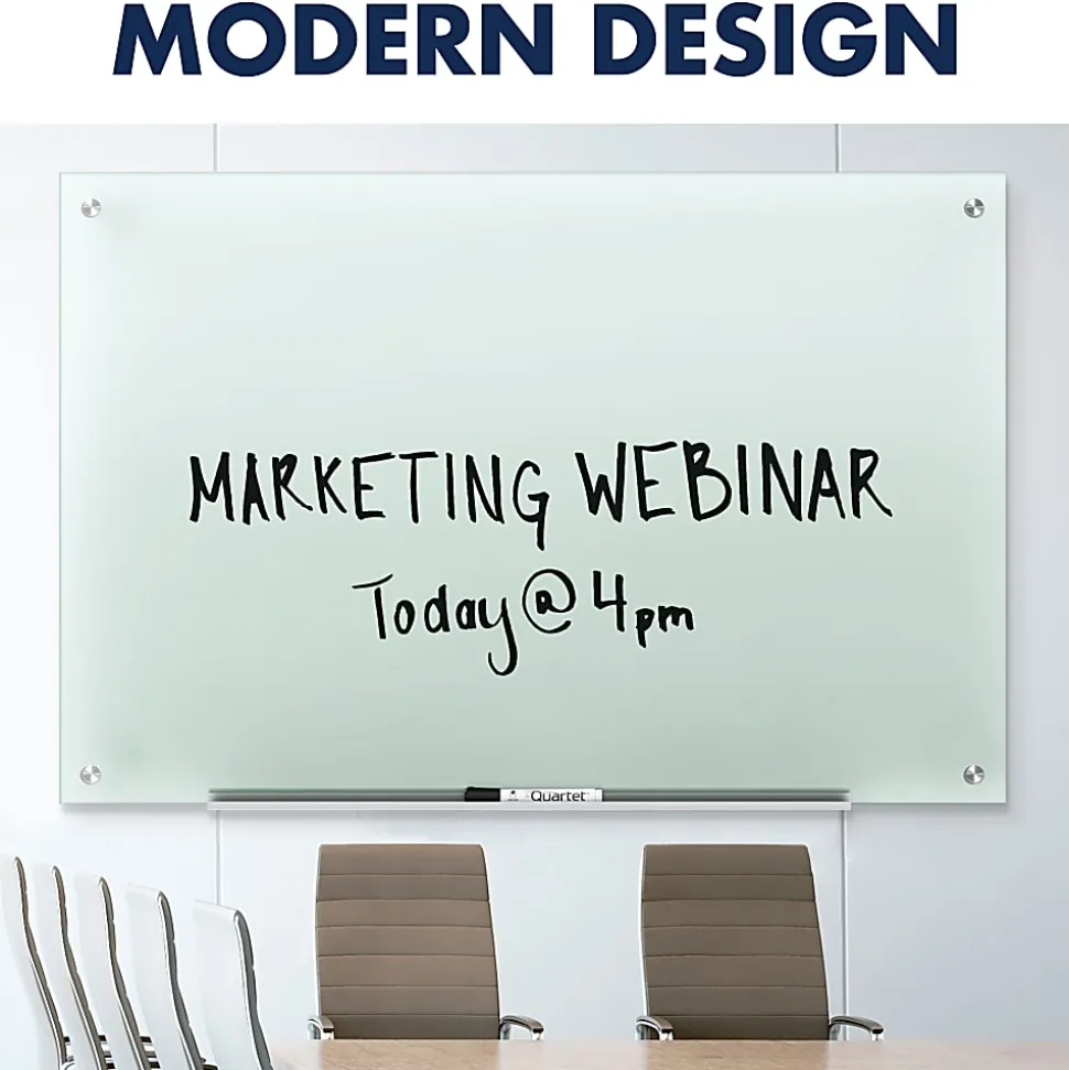 Quartet Infinity® Tempered Glass Unframed Non-Magnetic Dry-Erase Whiteboard, 48" x 36", Frosted