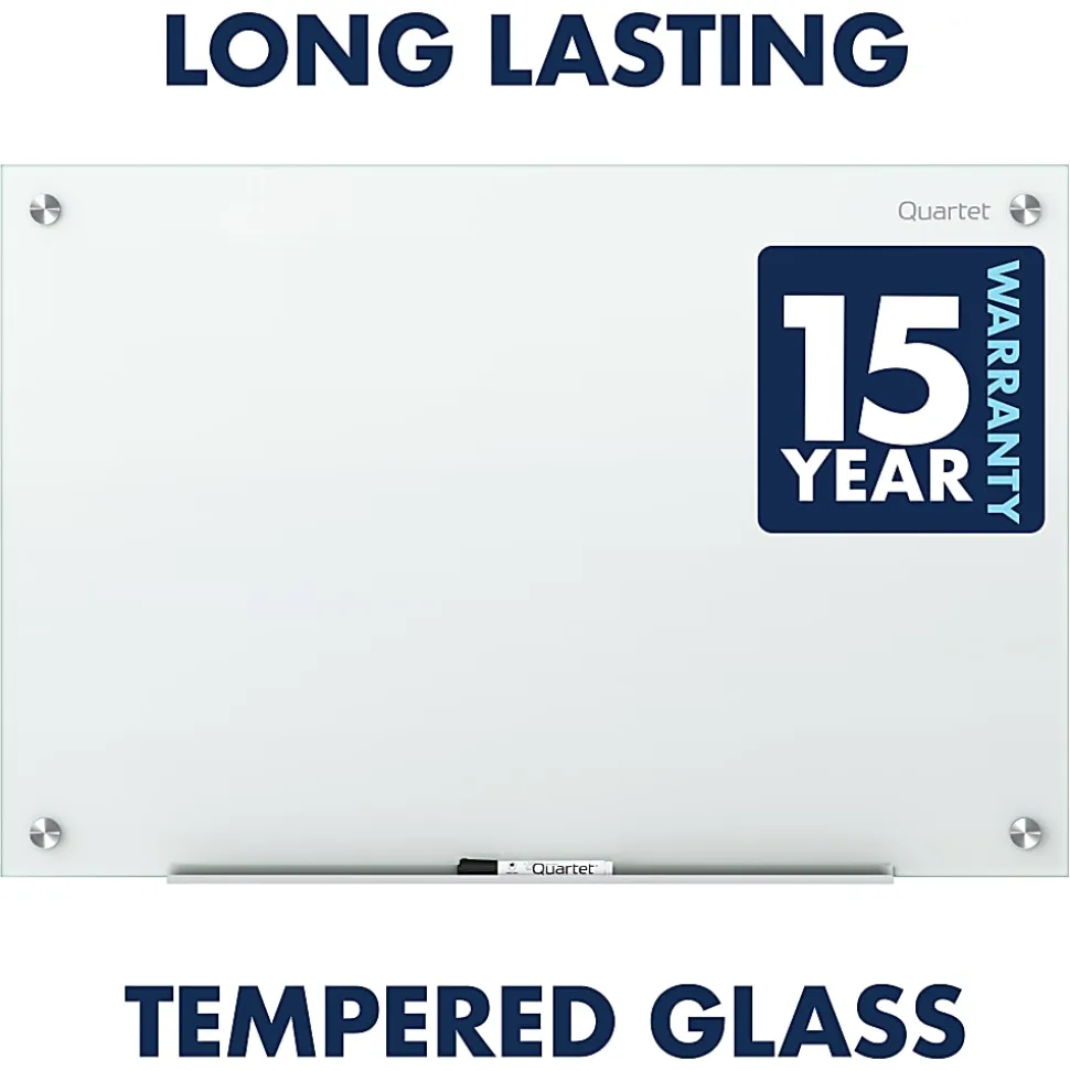 Quartet® Infinity™ Unframed Glass Non-Magnetic Dry-Erase Whiteboard, 96" x 48", White