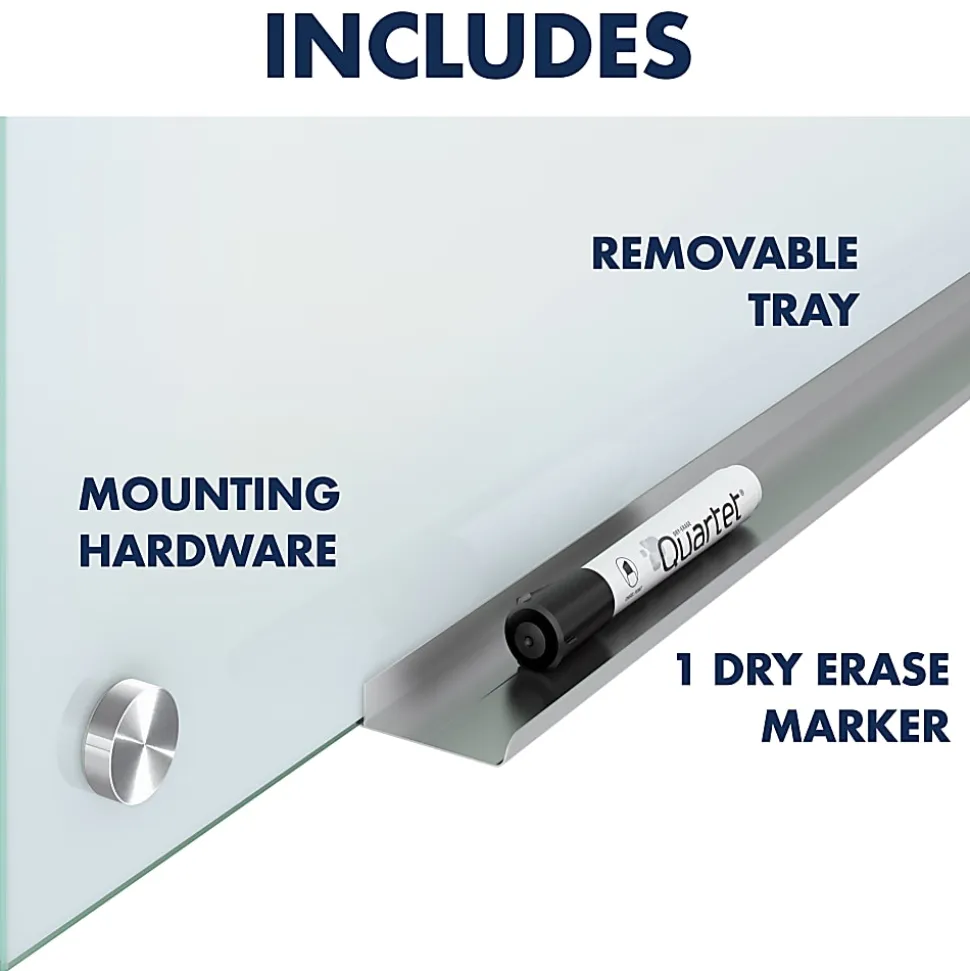 Quartet® Infinity™ Unframed Glass Non-Magnetic Dry-Erase Whiteboard, 96" x 48", White