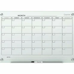 Quartet® Infinity™ Unframed Magnetic Glass Calendar Whiteboard, 18