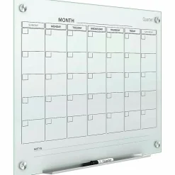 Quartet® Infinity™ Unframed Magnetic Glass Calendar Whiteboard, 18