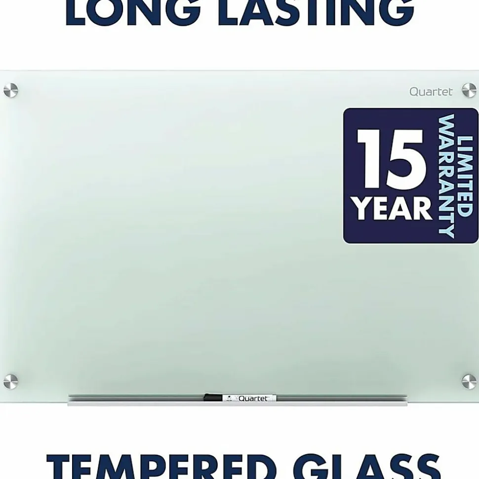 Quartet® Infinity™ Unframed Magnetic Glass Calendar Whiteboard, 18" x 24", White