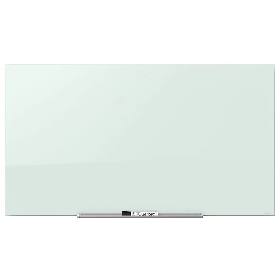 Quartet® InvisaMount™ Magnetic Glass Unframed Dry-Erase Whiteboard, 74" x 42", White