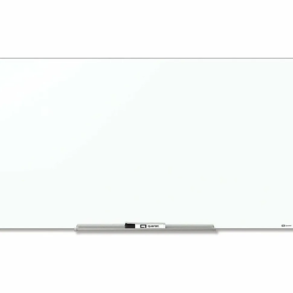 Quartet® InvisaMount™ Magnetic Glass Unframed Dry-Erase Whiteboard, 74" x 42", White