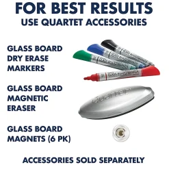Quartet® InvisaMount™ Magnetic Glass Unframed Dry-Erase Whiteboard, 74