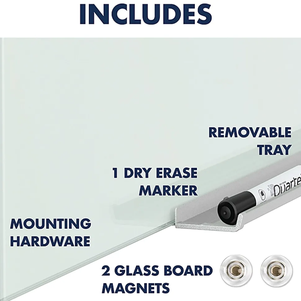 Quartet® InvisaMount™ Magnetic Unframed Dry-Erase Whiteboard, 85" x 48", White