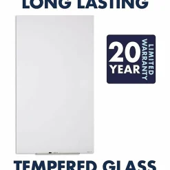 Quartet InvisaMount Vertical Glass Dry-Erase Board - 28x50 - 50" (4.2 ft)x 28" (2.3 ft) - White Glass Surface - Rectangle - Vertical - Magnetic