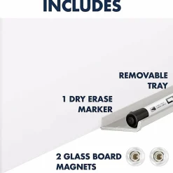 Quartet InvisaMount Vertical Glass Dry-Erase Board - 28x50 - 50