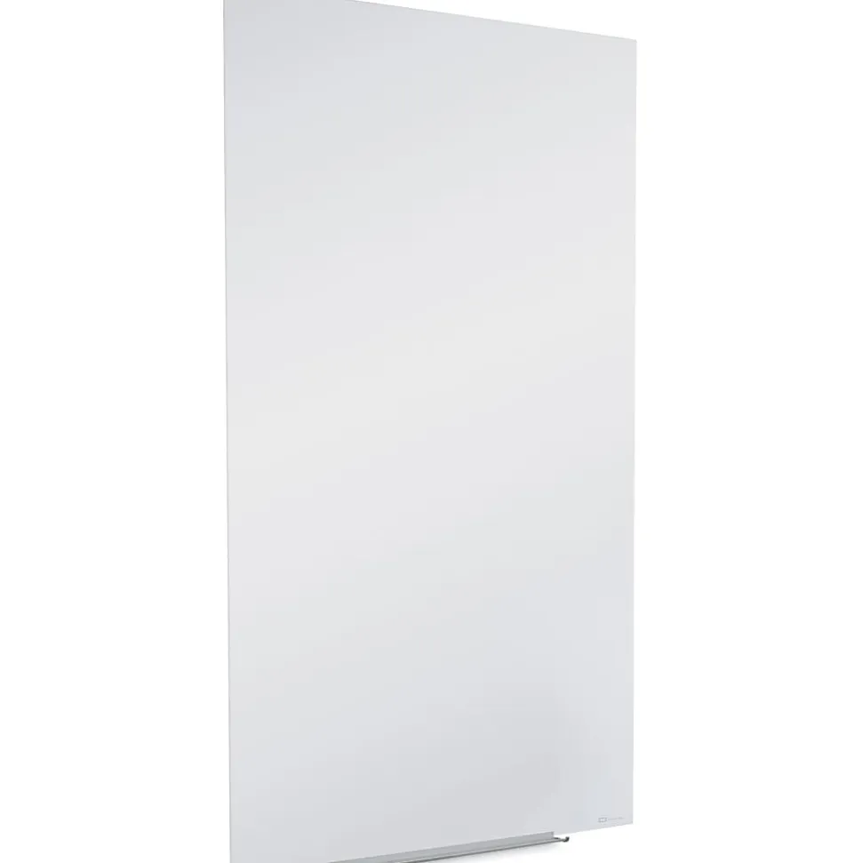 Quartet InvisaMount Vertical Glass Dry-Erase Board - 28x50 - 50" (4.2 ft)x 28" (2.3 ft) - White Glass Surface - Rectangle - Vertical - Magnetic