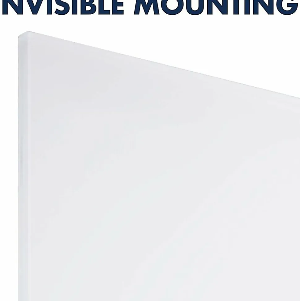 Quartet InvisaMount Vertical Glass Dry-Erase Board - 42x72 - 72" (6 ft)x 42" (3.5 ft) - White Glass Surface - Rectangle - Vertical - Magnetic - 1 Each