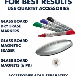 Quartet InvisaMount Vertical Glass Dry-Erase Board - 42x72 - 72