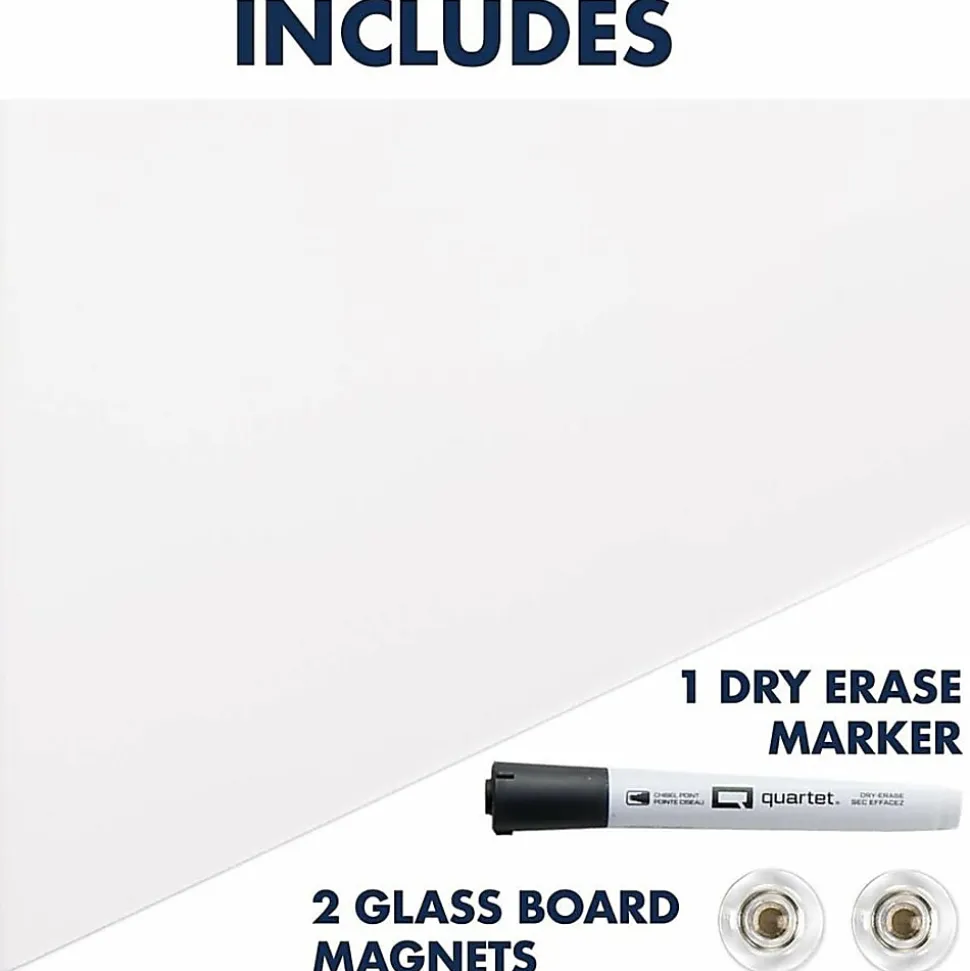 Quartet InvisaMount Vertical Glass Dry-Erase Board - 42x72 - 72" (6 ft)x 42" (3.5 ft) - White Glass Surface - Rectangle - Vertical - Magnetic - 1 Each