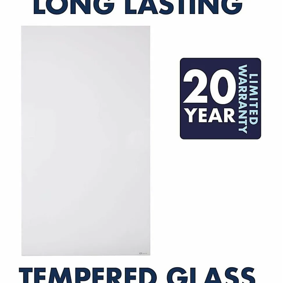 Quartet InvisaMount Vertical Glass Dry-Erase Board - 42x72 - 72" (6 ft)x 42" (3.5 ft) - White Glass Surface - Rectangle - Vertical - Magnetic - 1 Each