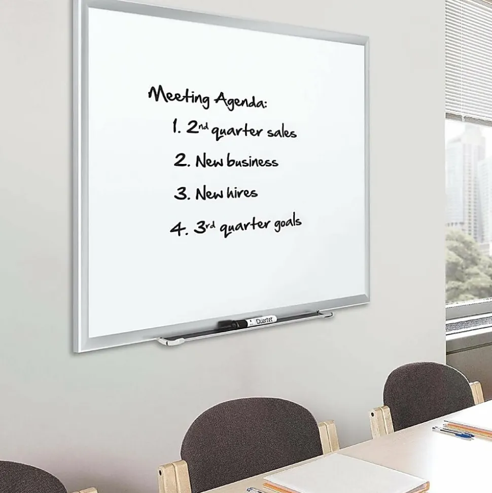 Quartet® Magnetic Porcelain Dry-Erase Whiteboard, 48" x 96", Aluminum Frame With Silver Finish