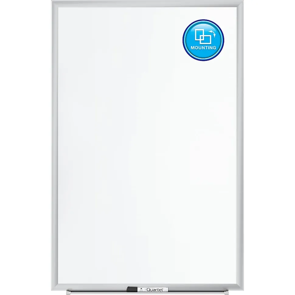 Quartet® Magnetic Porcelain Dry-Erase Whiteboard, 24" x 36", Aluminum Frame With Silver Finish