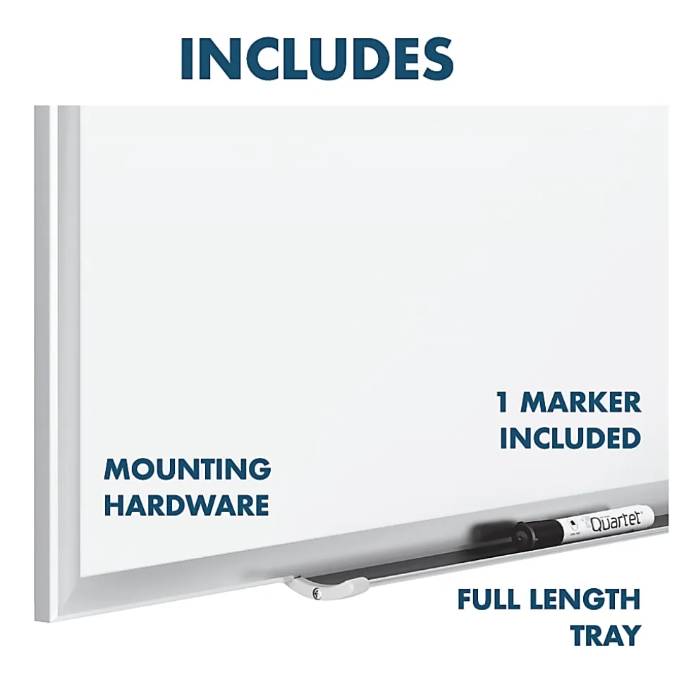 Quartet® Magnetic Porcelain Dry-Erase Whiteboard, 24" x 36", Aluminum Frame With Silver Finish