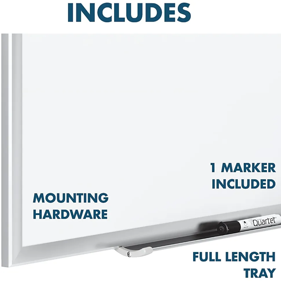 Quartet® Magnetic Porcelain Dry-Erase Whiteboard, 36" x 48", Aluminum Frame With Silver Finish
