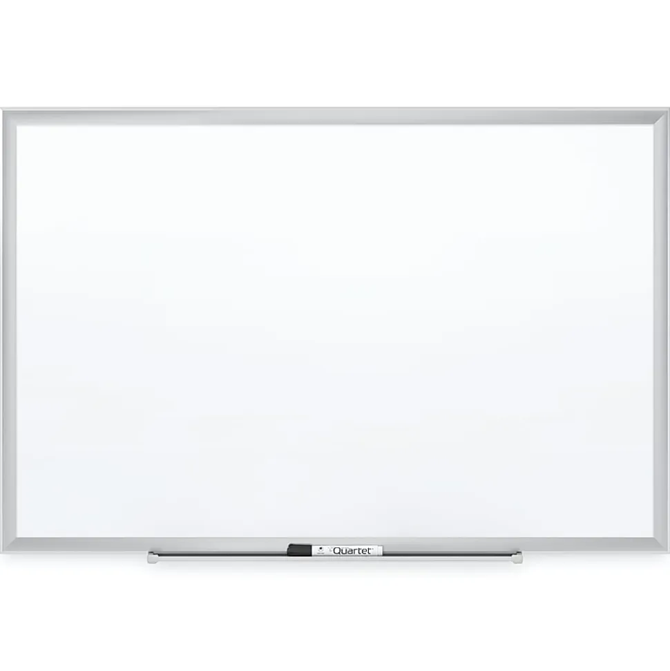 Quartet® Magnetic Porcelain Dry-Erase Whiteboard, 48" x 72", Aluminum Frame With Silver Finish