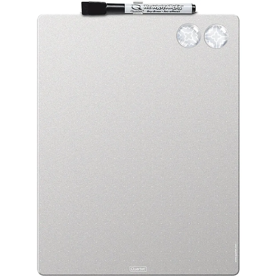 Quartet® Magnetic Unframed Melamine Dry-Erase Whiteboard, 8 1/2" x 11", Silver