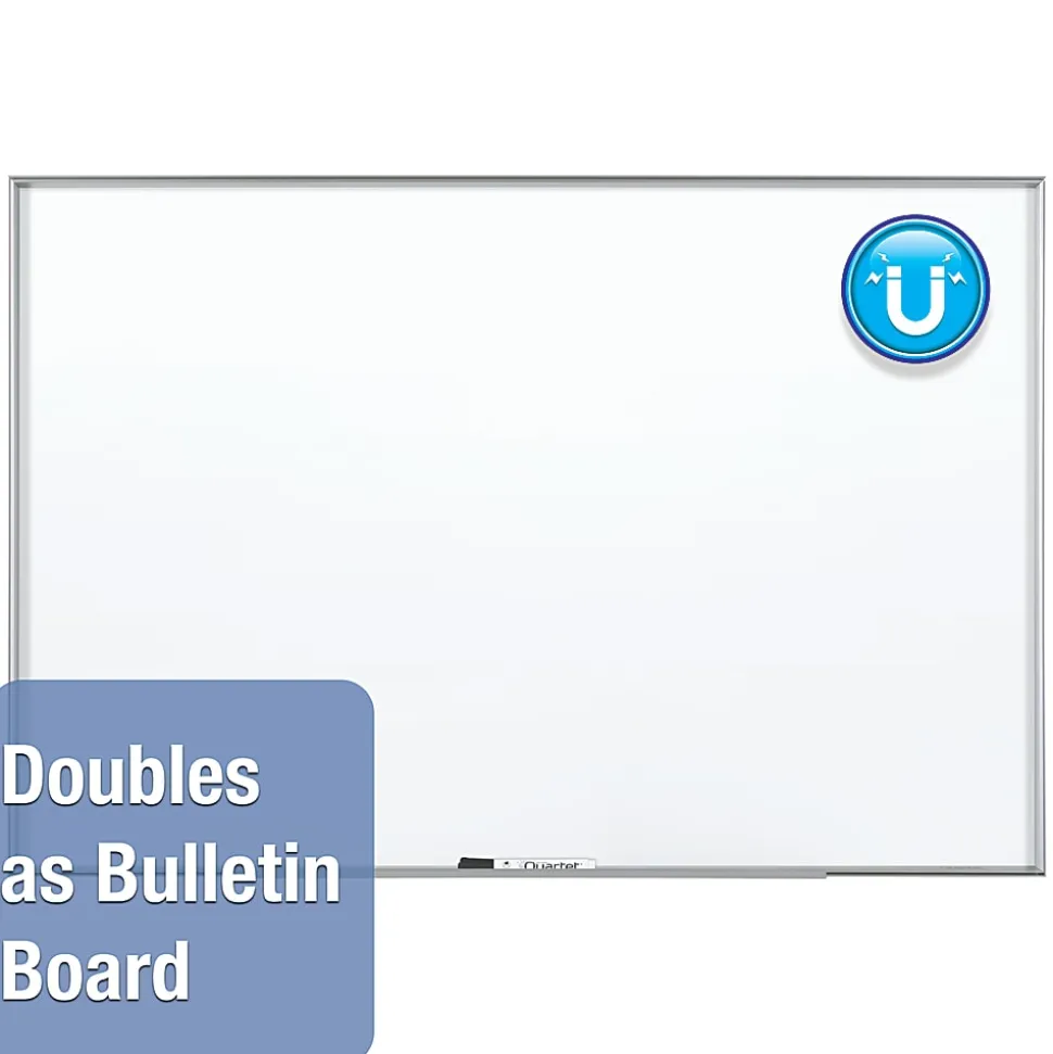 Quartet® Nano Magnetic Dry-Erase Whiteboard, 36" x 48", Aluminum Frame With Silver Finish