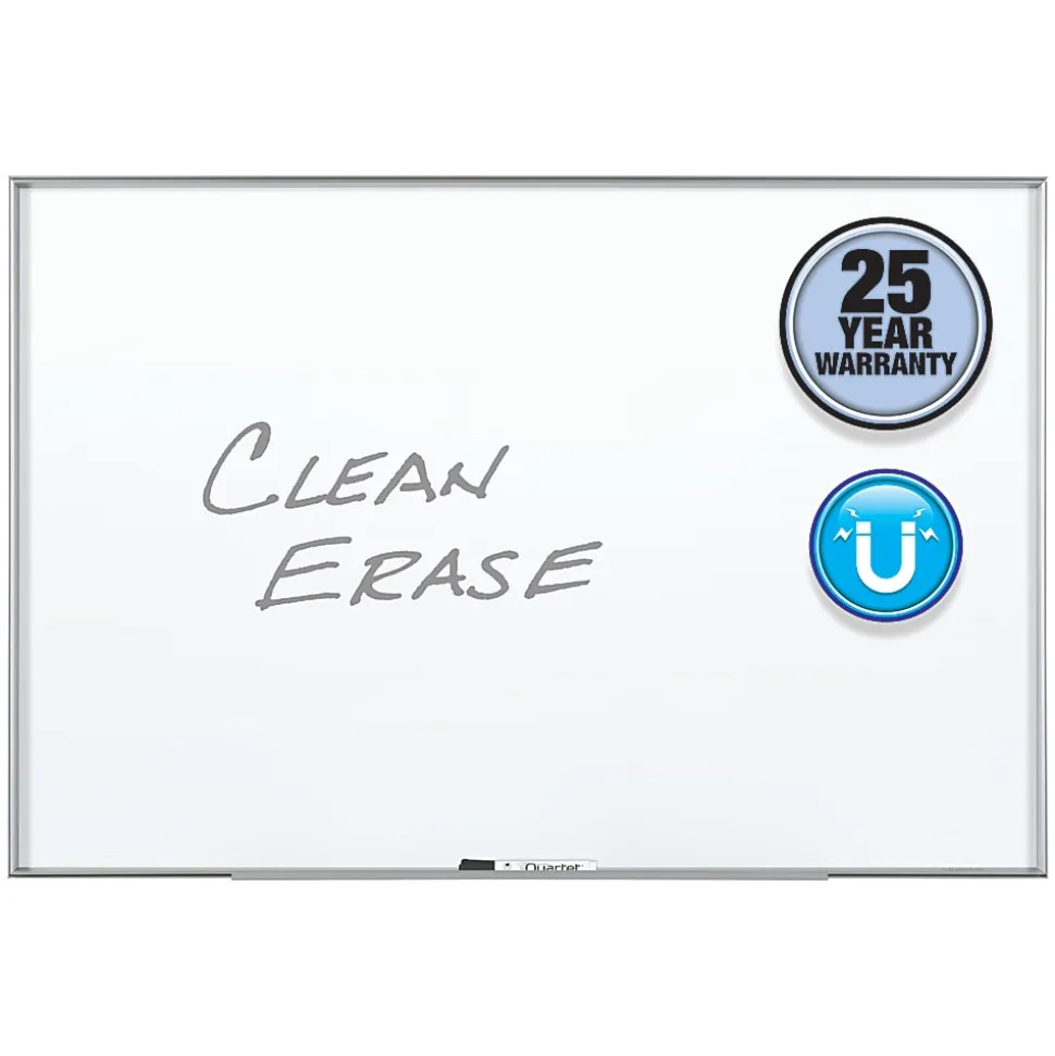 Quartet® Nano Magnetic Dry-Erase Whiteboard, 36" x 48", Aluminum Frame With Silver Finish