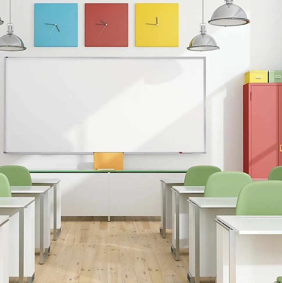 Quartet® Non-Magnetic Melamine Dry-Erase Whiteboard, 96" x 48", Aluminum Frame With Silver Finish