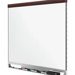 Quartet® Prestige™ 2 DuraMax® Porcelain Magnetic Dry-Erase Whiteboard, 48" x 36", Wood Frame With Mahogany Finish