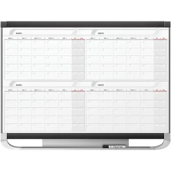 Quartet® Prestige® 2 Magnetic Four Month Calendar Board, 4' x 3', Total Erase® Surface - Monthly - 4 Month - 4MCP43P2
