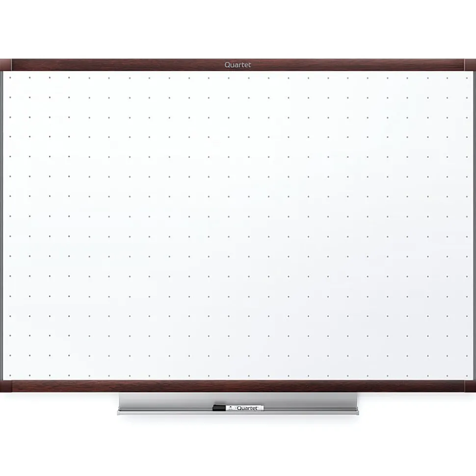 Quartet® Prestige™ 2 Total Erase® Melamine Dry-Erase Whiteboard, 72" x 48", Wood Frame With Mahogany Finish