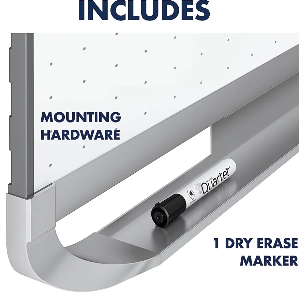 Quartet® Prestige™ 2 Total Erase® Melamine Dry-Erase Whiteboard, 72" x 48", Wood Frame With Mahogany Finish
