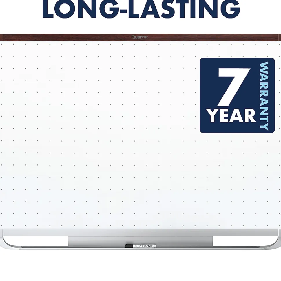Quartet® Prestige™ 2 Total Erase® Melamine Dry-Erase Whiteboard, 72" x 48", Wood Frame With Mahogany Finish