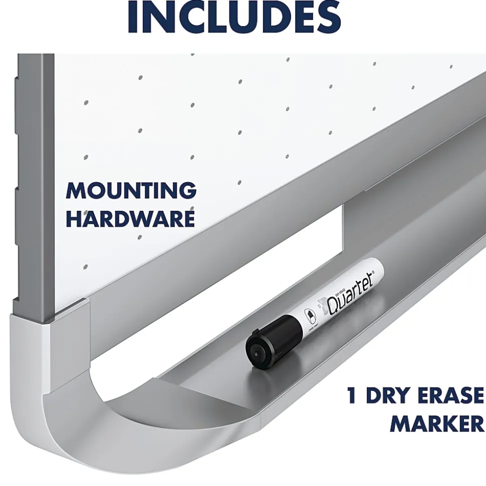 Quartet® Prestige™ 2 Total Erase® Melamine Dry-Erase Whiteboard, 72" x 48", Aluminum Frame With Silver Finish