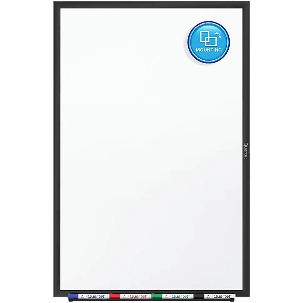 Quartet® Standard Melamine Dry-Erase Whiteboard, 36" x 48", Aluminum Frame With Silver Finish