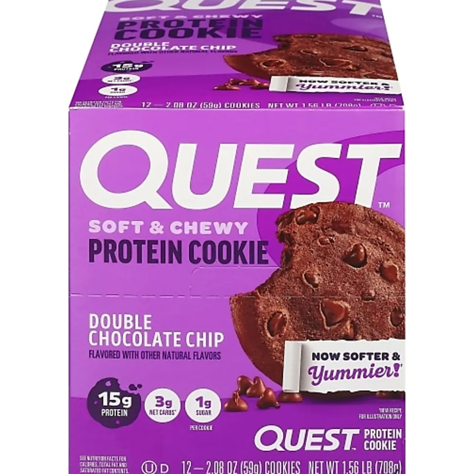 Quest Double Chocolate Chip Protein Cookies, 2.08 Oz, Total Qty 12