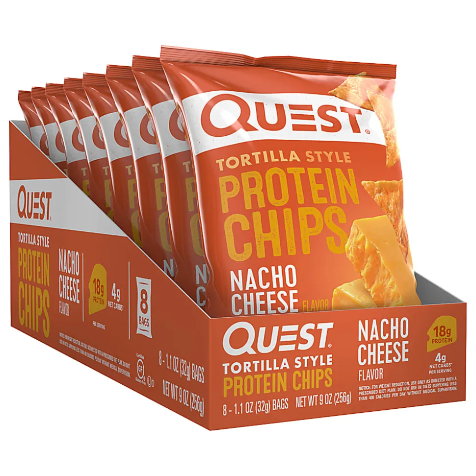 Quest Nacho Protein Tortilla Chips, 1.1 Oz, Pack Of 8 Bags