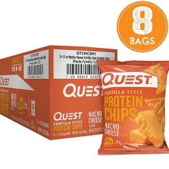 Quest Nacho Protein Tortilla Chips, 1.1 Oz, Pack Of 8 Bags