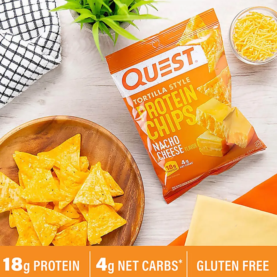 Quest Nacho Protein Tortilla Chips, 1.1 Oz, Pack Of 8 Bags