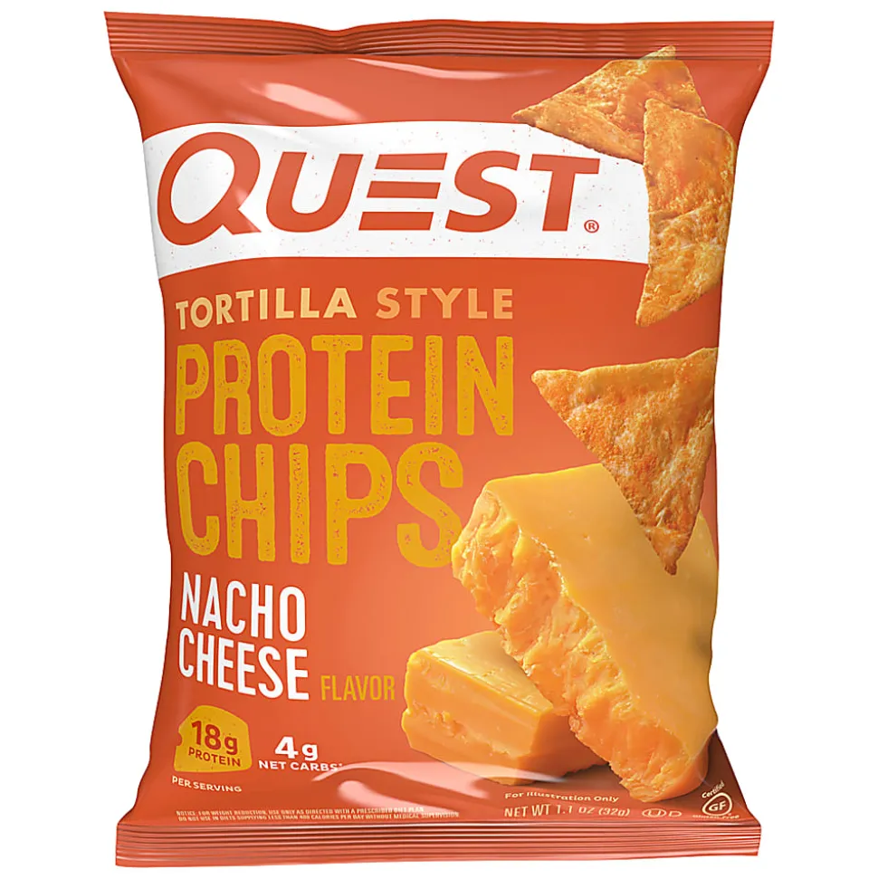 Quest Nacho Protein Tortilla Chips, 1.1 Oz, Pack Of 8 Bags