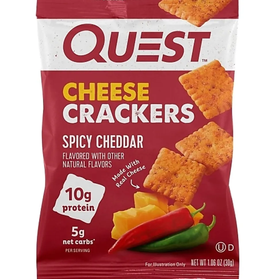 Quest Nutrition Spicy Cheddar Cheese Crackers, 1.06 Oz, Total Qty 8